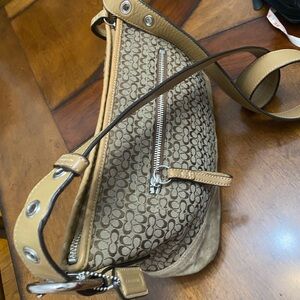 Coach vintage canvas,suede,leather Shoulder Bag